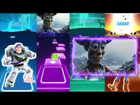 2. 🧩 Buzz Lightyear vs Woody – Toy Story Tiles Hop Music Battle!