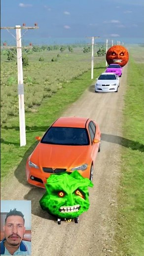 Colorful Cars vs Giant Slap Challenge - BeamNG.drive