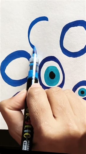 easy evil eye drawing #evileye #drawing #art #blue #short #easydrawing #youtubeshort