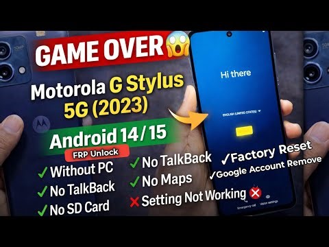 Motorola g stylus 5g 2023 FRP bypass Android 13/14 || Moto G stylus 2023 Factory Reset & FRP Unlock