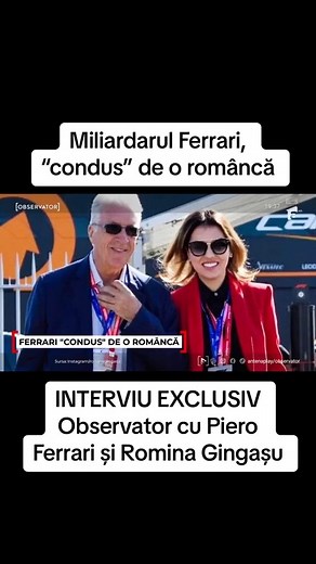 Interviu Observator cu Piero Ferrari si Romina Gingasu #observator #antena1 #fyp #stiri #news #ferrari #romania #italia #italy #car #cars #5pasidebine #misiuneatiktok | Observator
