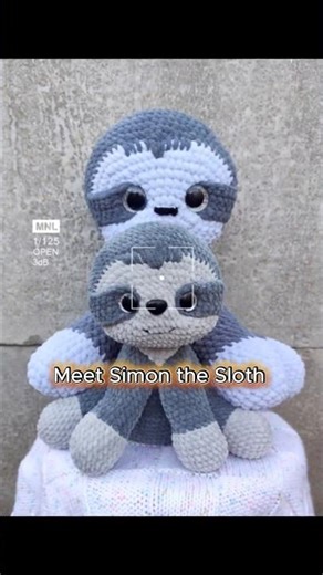 Giant Plush Sloth Crochet Pattern 🦥 (2 Sizes Included!) #shorts #amigurumi #crochet