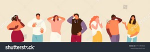 Group Scared People Expressing Fear Anxiety Stock Vector (Royalty Free) 1711787635 | Shutterstock