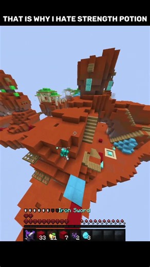 Thats Why I Hate Strength Potion in Minecraft Bedwars #shorts #minecraft