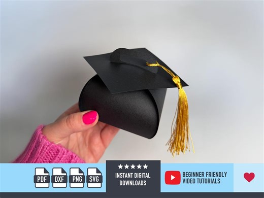 3D Graduation Cap Gift Box, Graduation Gift, Teacher Gift svg file for Cricut, graduation svg, Graduation Favour Box, Graduation Printable