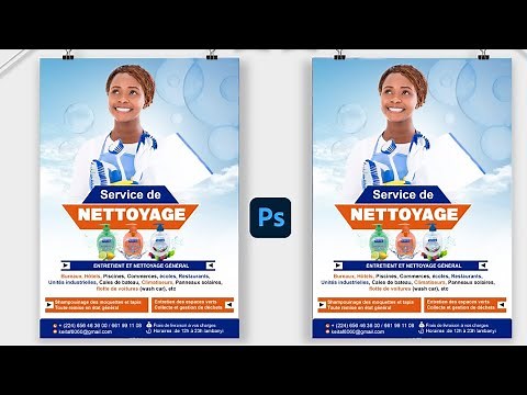 Concevoir un Flyers Professionnel pour un Service de Nettoyage | TUTO PHOTOSHOP|