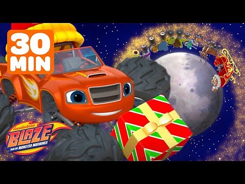 Blaze Visits Santa and Opens Presents! 🎁 | 30 Minute Compilation | Blaze and the Monster Machines