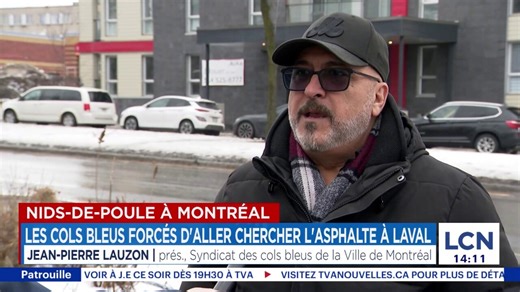 Nids-de-poule: des cols bleus de Montréal bloqués dans le trafic pour aller chercher de l'asphalte à Laval