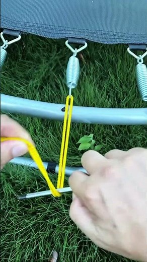 Attaching Trampoline Springs with Rope Assistance for Strong and Secure Tension #popular