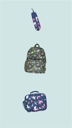 Get back to school ready with our matching prints 🦄🦖 Not sure what backpack to get? See here: https://www.mountainwarehouse.com/back-to-school/ | Mountain Warehouse