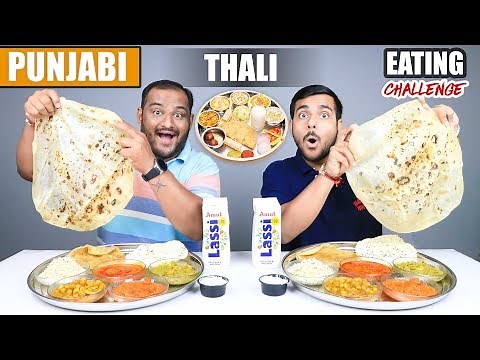 PUNJABI THALI EATING CHALLENGE | Veg Punjabi Food Eating Competition | Food Challenge