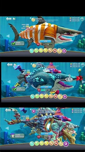 all evolution of shark in hungry shark wordl