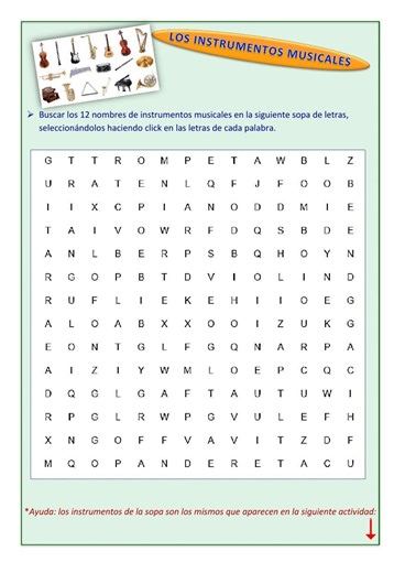 Instrumentos musicales online pdf worksheet