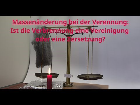 Massenänderung bei der Verbrennung - Eisen(wolle) verbrennt an Balkenwaage
