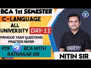 BCA 1st SEMESTER | C LANGUAGE | Previous Year Paper Solution | Paper set-2023 |Part-I Day- 11 |