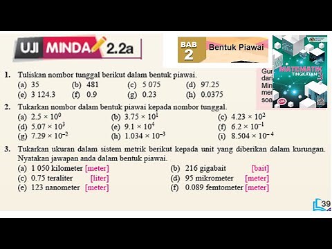KSSM Matematik Tingkatan 3 Bab 2 Bentuk piawai uji minda 2.2a no 1-3 buku teks form 3 pt3