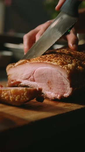 agnes on Instagram: "Head Chef Anthony walks through the roast Bangalow pork. Pork slowly cooking for three hours, peaches pickled for eight days and smoked for warmth. Fermented dandelion and jus gras finish the dish."