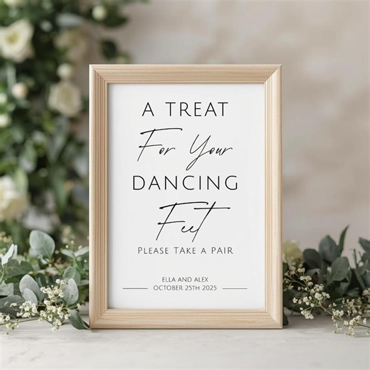 Flip Flop Wedding Sign. A Treat for Your Dancing Feet. Editable Template. - Etsy
