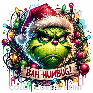 Bah Humbug Grinch PNG | Funny Christmas Grinch Sublimation Design | Holiday T-shirt Clipart - Etsy UK