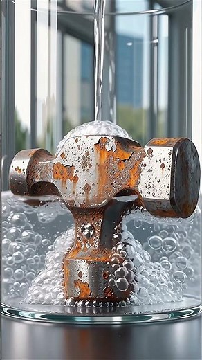 Acid Cleaning a Rusted Steel Ball Peen Hammer Head #acidcleaning #rustremoval #BallPeenHammer