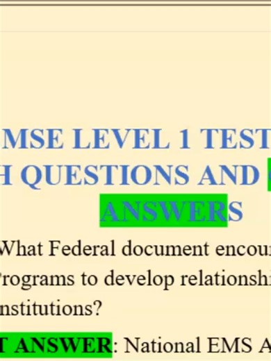 NAEMSE LEVEL 1 TEST REVIEW WITH QUESTIONS AND CORRECT ANSWERS FSC California Firearms Practice Test 2026 🔥✅ Pass the CA Firearm Safety Certificate on Your First Try Getting ready for the California FSC (Firearm Safety Certificate) exam in 2026? 🎯 This video is your fast, focused FSC practice test designed to help you study smarter, build confidence, and walk in ready. 💪📚 Inside you’ll get: ✅ FSC-style practice questions (California) ✅ Key gun safety rules & real-world scenarios 🛑🔒 ✅ Common