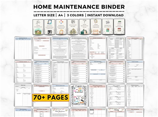 Home Maintenance Log Printable, Home Improvement Planner, Home Maintenance Binder & Maintenance Checklist, Renovation, Maintenance Tracker - Etsy