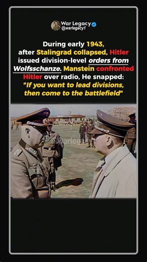 When Manstein Dared H*tler to Come to The Front #ww2 #shorts