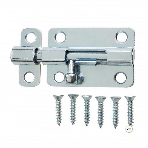 Everbilt 2-1/2 in. Zinc-Plated Barrel Bolt (10-Count) - The Home Depot