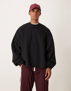 ASOS DESIGN essential extreme oversized sweatshirt in black | ASOS