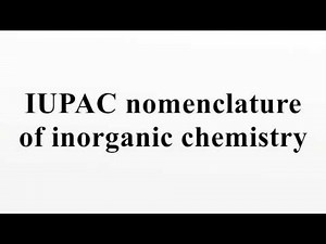 IUPAC nomenclature of inorganic chemistry