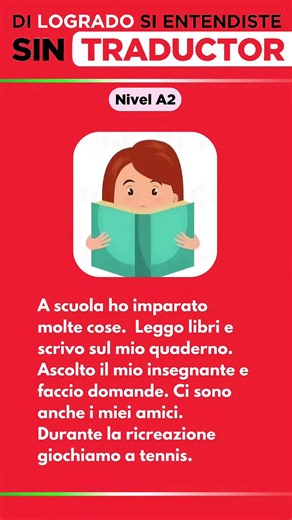 Texto para aprender italiano nivel fácil #leerenitaliano #italiano_facile #italianoA1 #italianoA2 #lecturaenitaliano