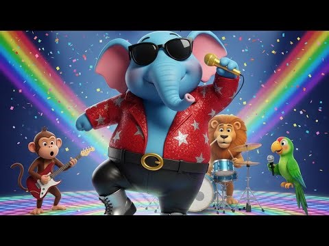 🎶 Dancing Rockstar Elephant 🐘 | Fun Kids Rhyme | 3D Animated Cartoon Song 🎤✨