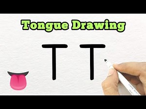 Tongue 👅 Drawing Easy | How to Draw Tongue Step by Step | Simple Tongue Drawing from Letter T