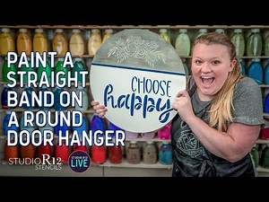 Paint a DIY Wood Round Sign with Stencils | Wood Door Hanger | Farmhouse Decor