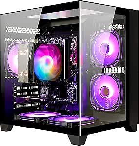 LXZ Desktop PC AMD Ryzen 7-5700G 8 core 3.9GHz, 16G DDR4 RAM, 1TB NVME SSD, Tower Computer with 650W Power Supply for Home and Office (Black)