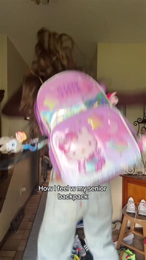 Cute Senior Backpack Moments with Hello Kitty
