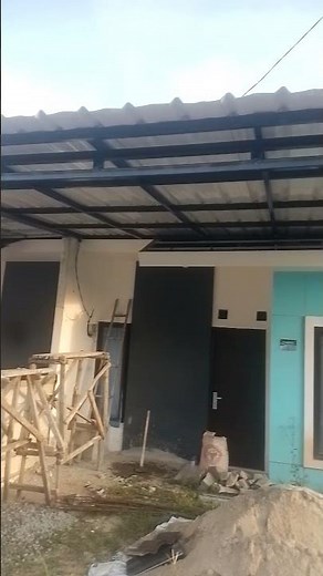 pemasangan canopy rangka besi holo 4x6 atap alderon 1 layer