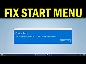 How To Fix Start Menu Not Responding After Latest Update on Windows 11 or 10 - Quick Fix