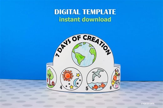 The Creation Story Hat Craft for Kids I 7 Days of Creation Bible Printable Activity I Sunday School, VBS, Homeschool I Christian Preschool - Etsy