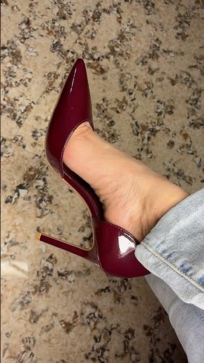 Perfect cherry red heels from mango #burgundy #cherryred #mango #ytshorts #ytshortsvideo #highheels
