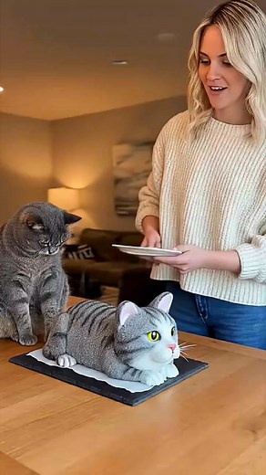 Real Reaction_ Cat Thinks Cake Is Real Cat! 😆🐱 #reelsfbシ #birthdaychallenge #funny #videoreelsシ | Best Blogs