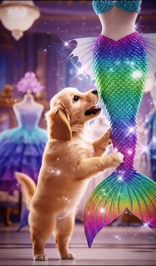 Why Did This Puppy Buy a Mermaid Tail? 🌈🐶 She Then Did THIS! 🤯💧