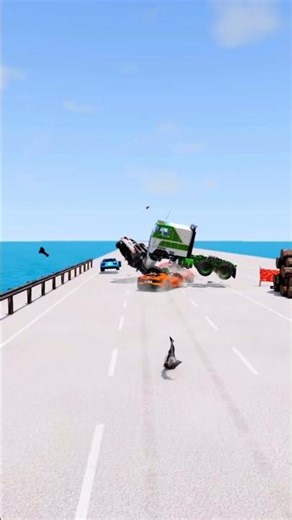 Realistic Highway Crash #58 🤯 BeamNG Drive Game #beamngcrashes #beamngshorts