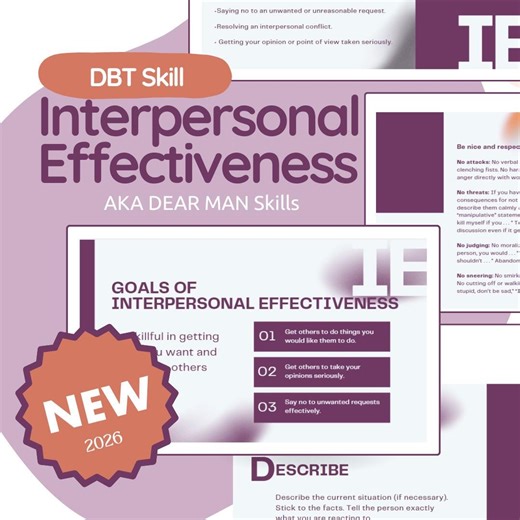 DBT Interpersonal Effectiveness Skills: Dear Man, Give, Fast Slide Deck Presentation - Etsy