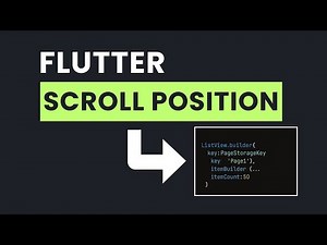 How to Preserve Scroll Position in Flutter by using just a KEY !