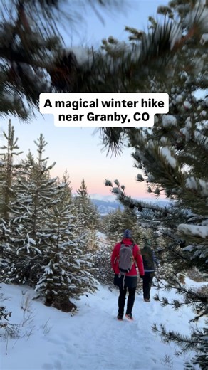 Experience the magic of Nine Mile Mountain at Snow Mountain Ranch for some of the best views of the Continental Divide near Granby. You can access the trailhead by picking up a day pass at the programs building, which also grants you access to ice skating, nordic skiing, the tubing hill, and more! #granbycolorado #grandcountycolorado #winterhike #coloradohikes #granby @snowmountainranch | Visit Granby, CO