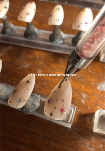 How It Feels to Place Gems on Nails — 3D Nail Art Tutorial