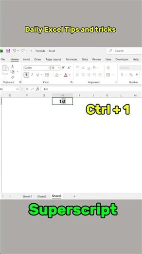 Excel Superscript Trick in Seconds | Ctrl + 1 Excel Shortcut #excel #exceltips #computer #Supercript