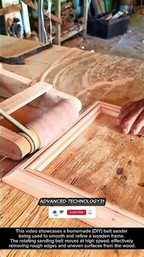 DIY Belt Sander in Action – Smooth Wood Frame Finishing !! #innovation #tool #wood