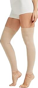NURCOM 15-20 mmHg Compression Stockings for Women & Men, Footless Thigh High Compression Sleeves with Dot Silicone Band, Graduated Support Pressure Stockings-Ideal for Athletic, Medical, Travel Use